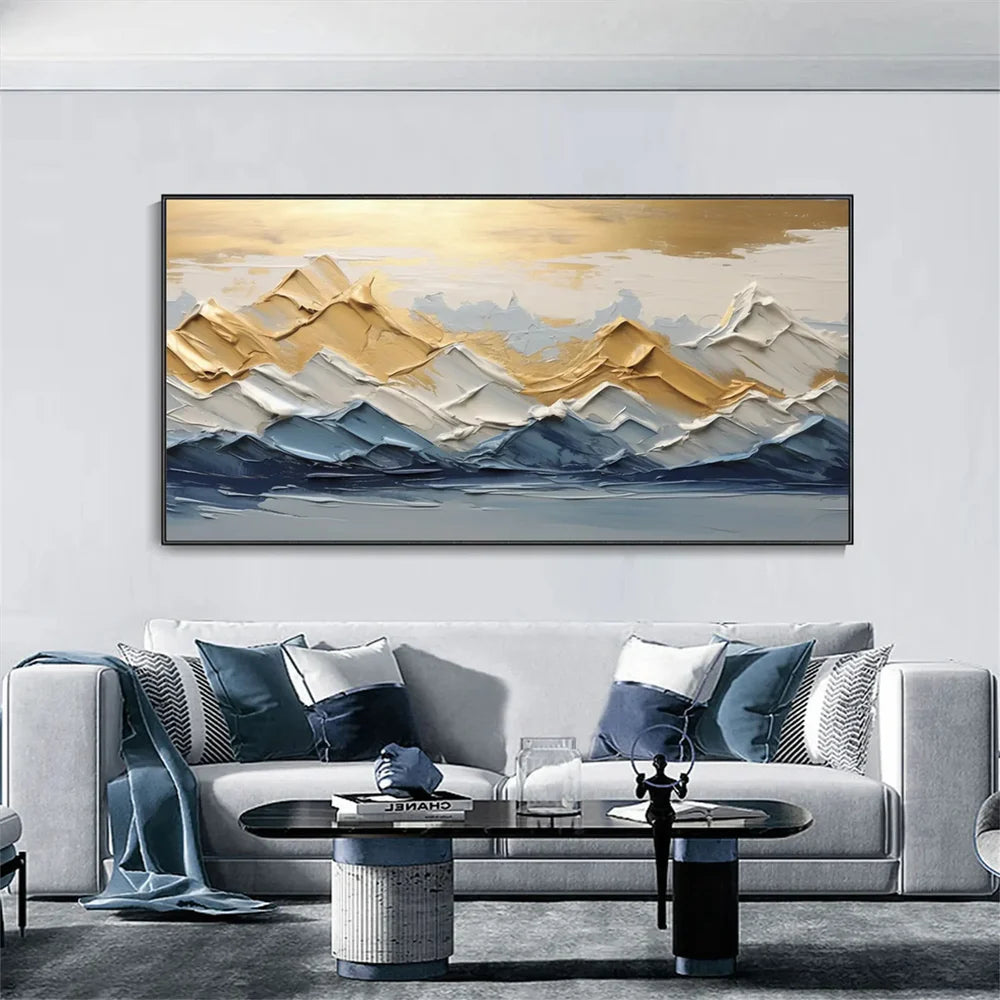 Minimalist Mountain Textured Canvas Art #BT025