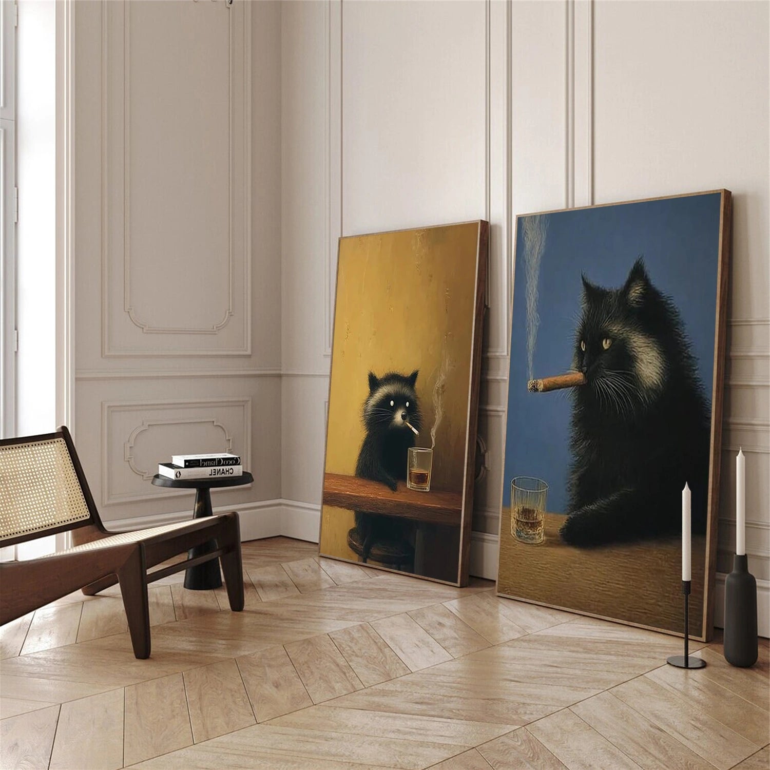 Abstract Animal Canvas Art Set of 2#DW143