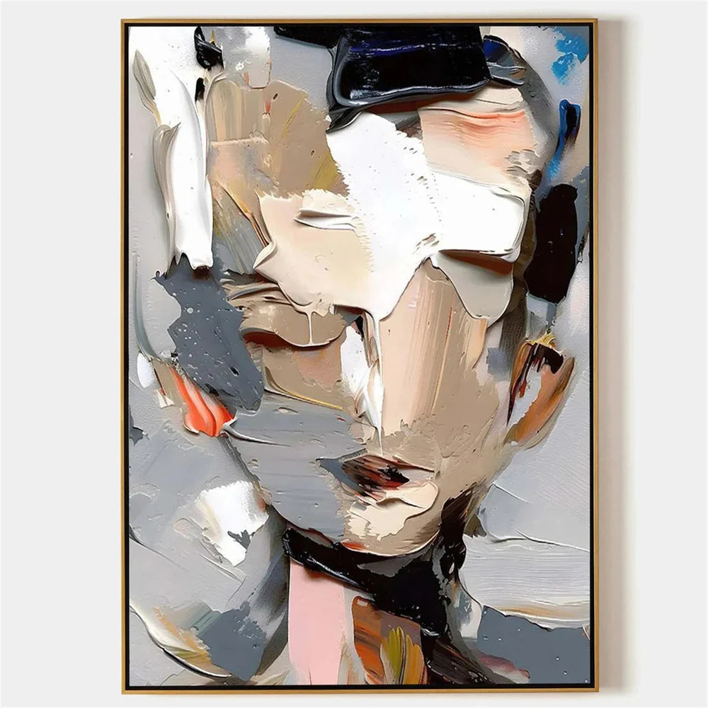 Abstract Portrait Textured Wall Art # LA013