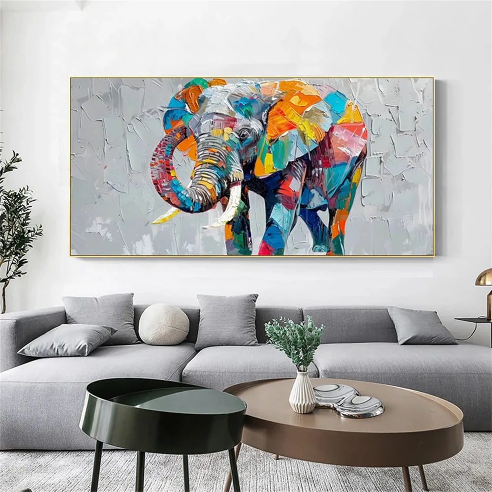 Colorful Abstract Animal Canvas Art #DW035