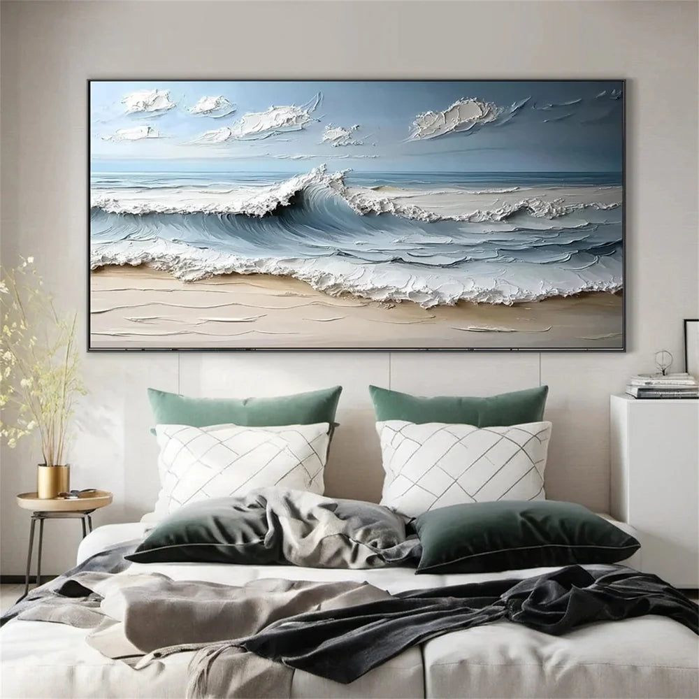 Abstract Ocean And Sky Textured Canvas Art # OC009