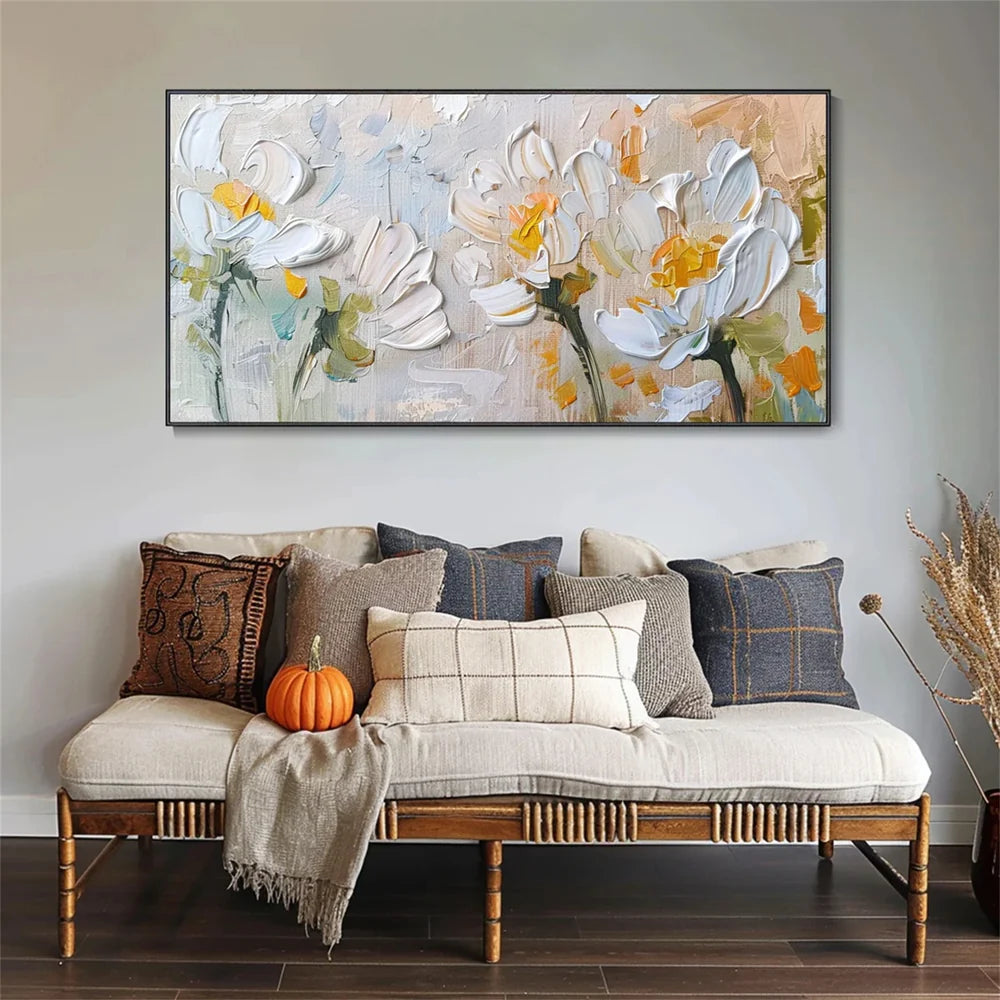 Colorful Abstract Flower And Tree Textured Canvas Art #MF053