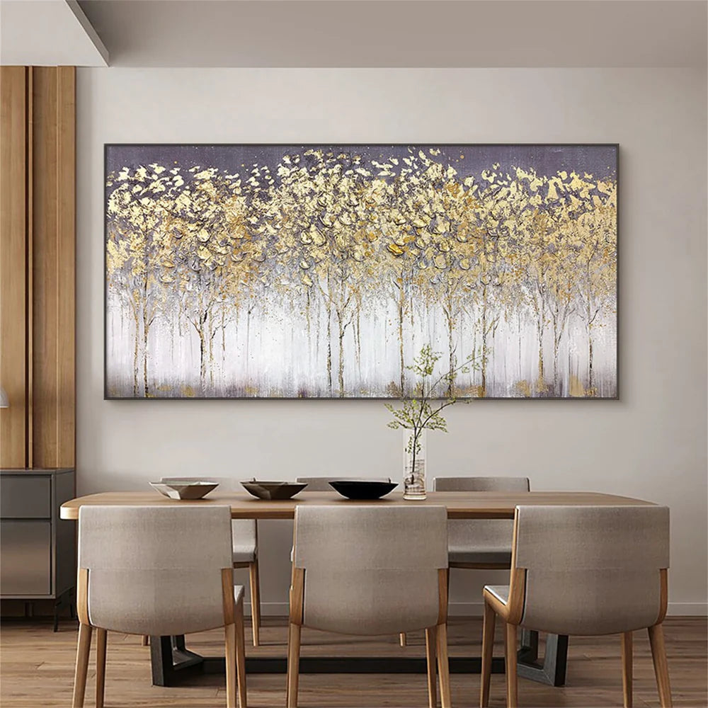 Abstract Flower And Tree Textured Canvas Art #MF031