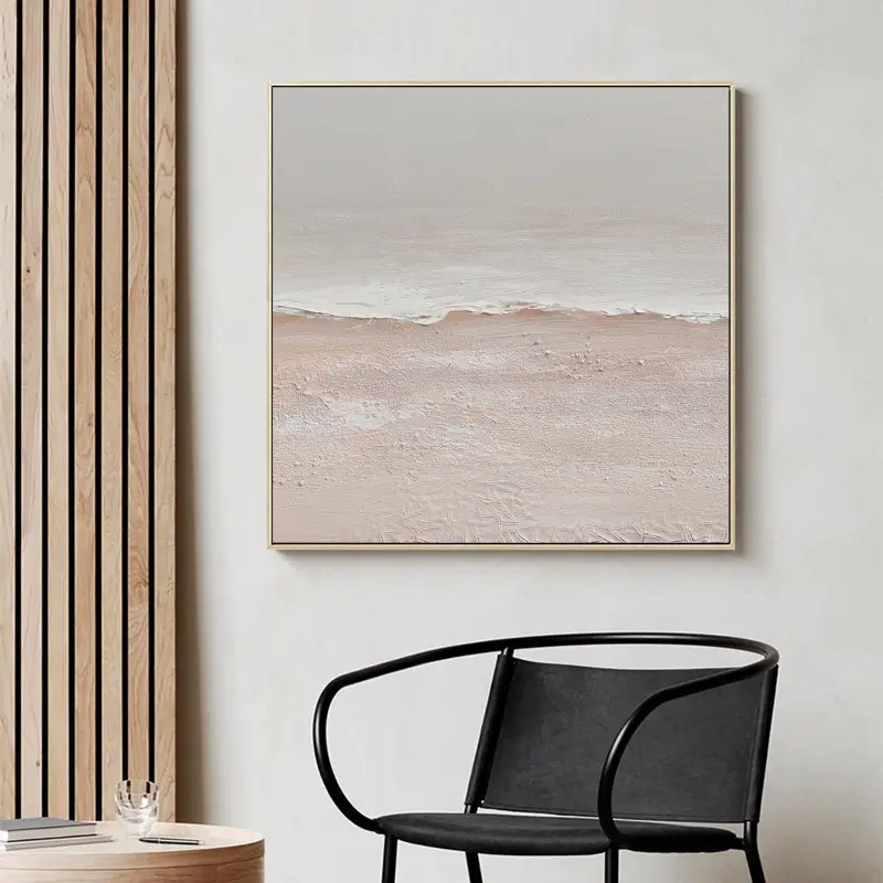 Minimalist Ocean And Sky Textured Canvas Art #OC050