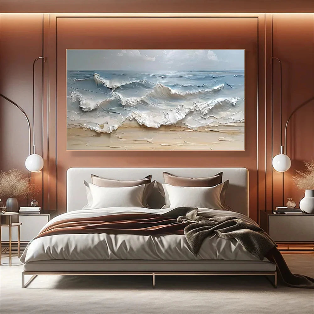 Abstract Ocean And Sky Textured Canvas Art # OC010