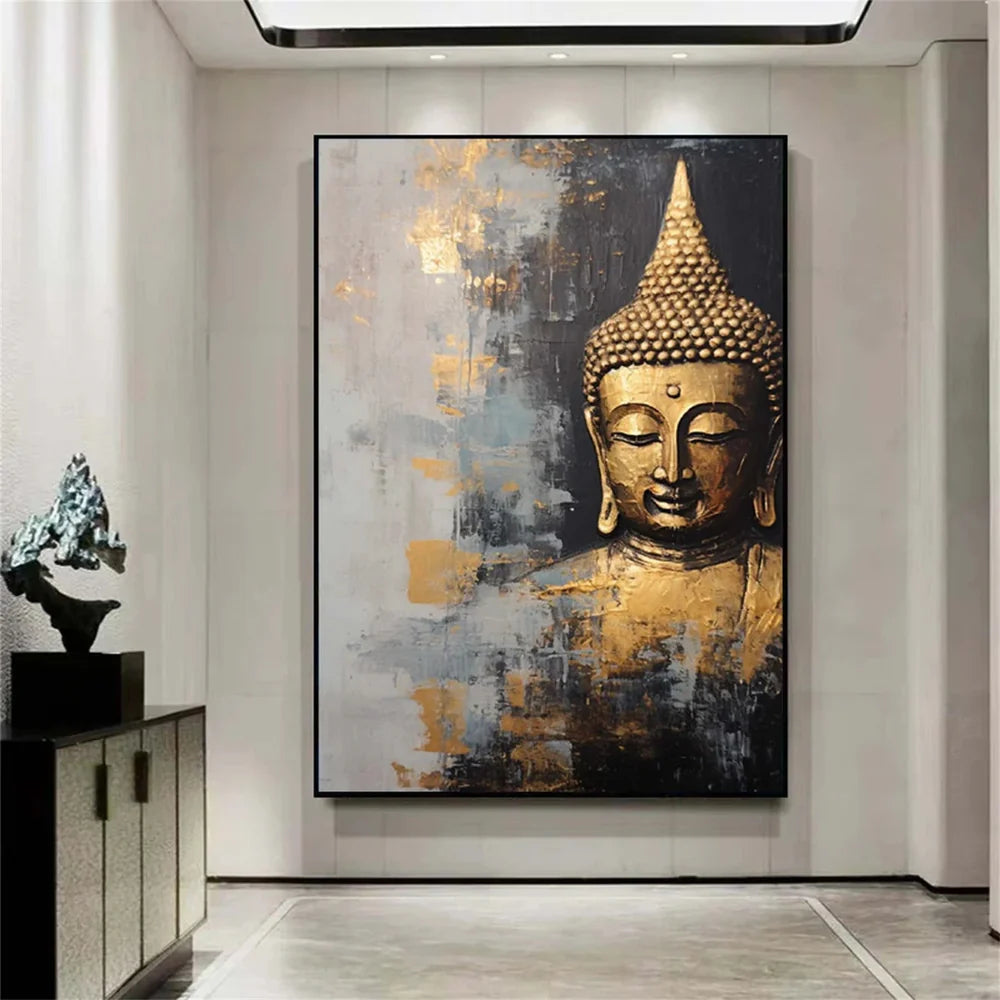 Abstract Buddha Portrait Textured Wall Art # LA008