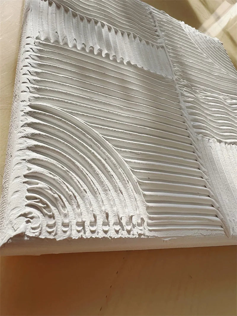 White Minimalist Textured Wall Art Set of 2 #WM075