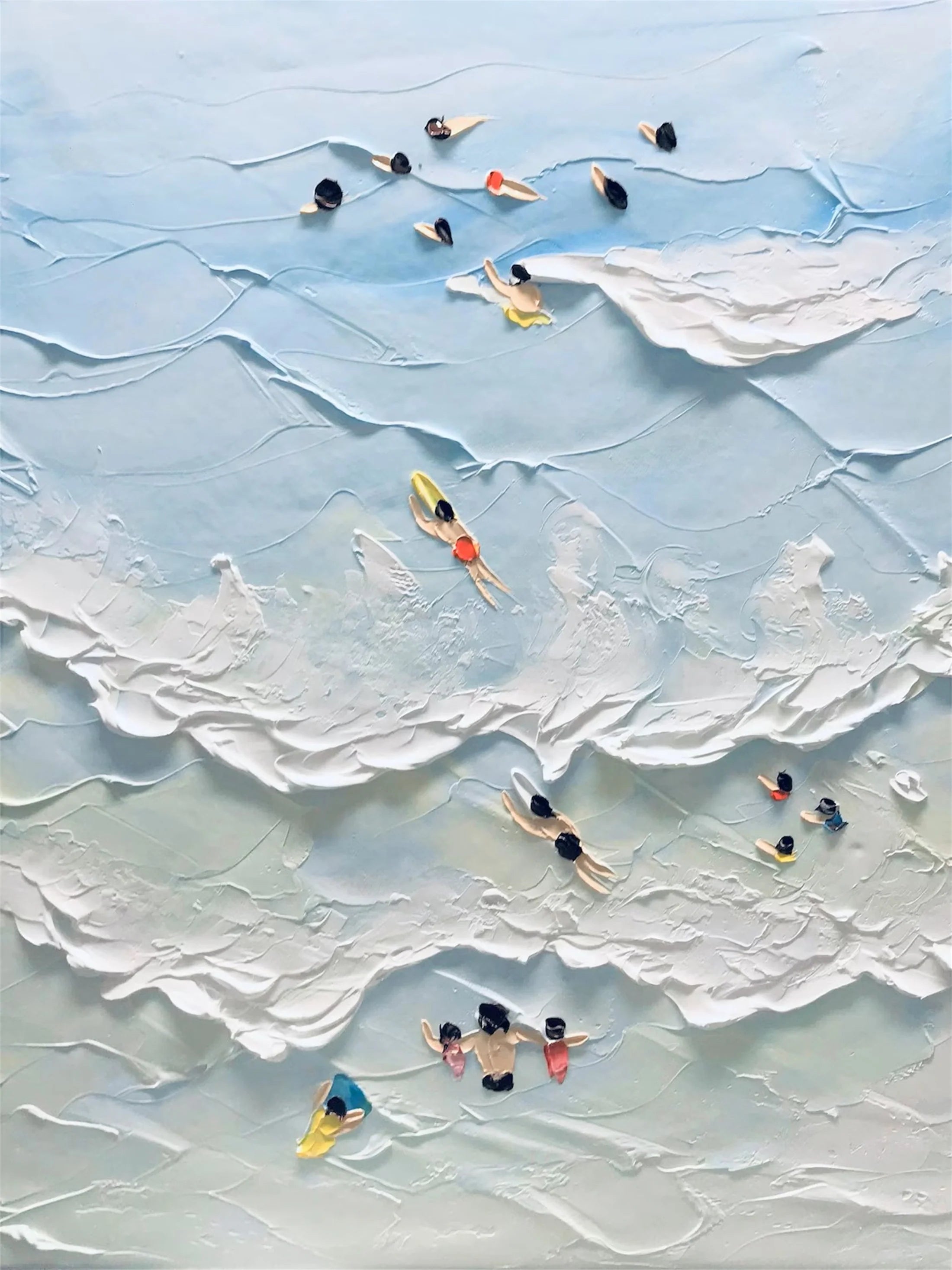 Swimming Sport Textured Canvas Painting #PB014
