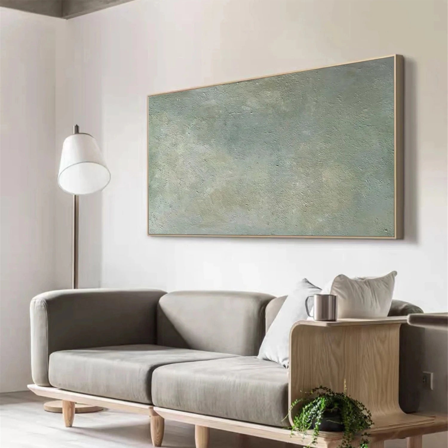 Green Minimalist Textured Canvas Art #WM106