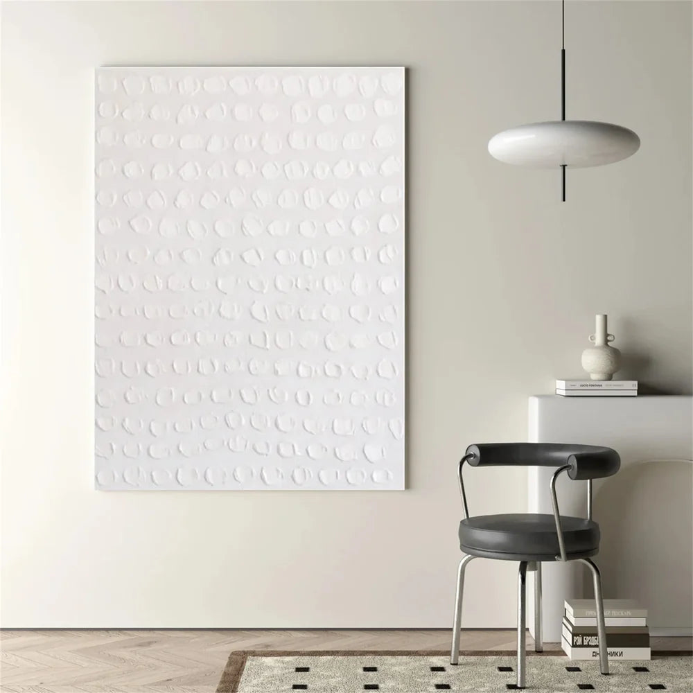 White Minimalist Textured Wall Art #WM069