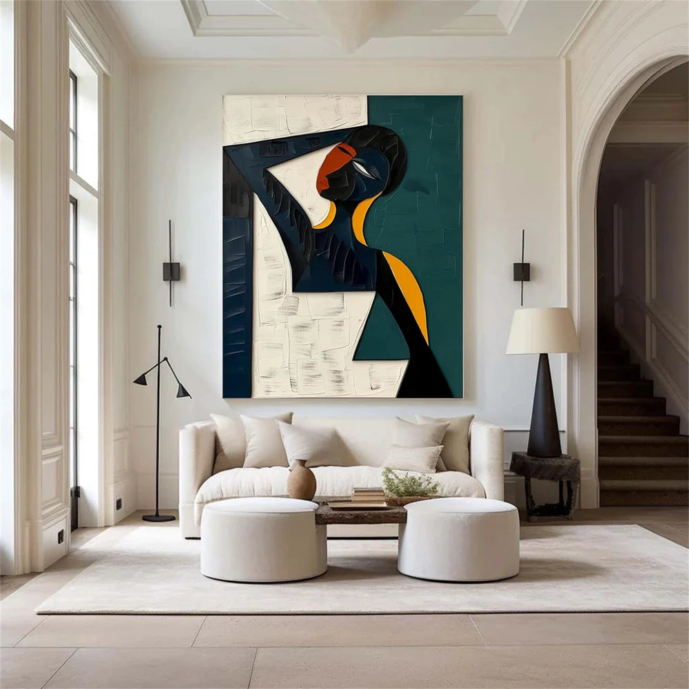 Abstract Portrait Textured Wall Art # LA002