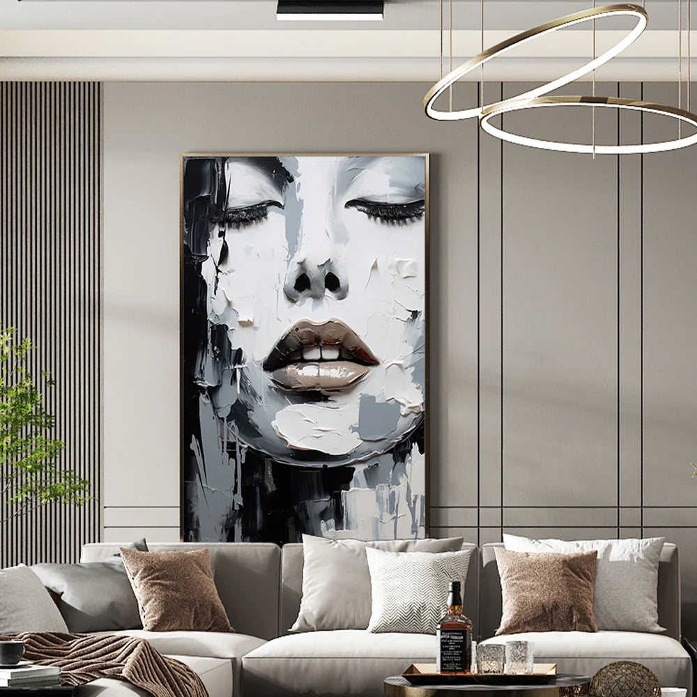 Abstract Portrait Textured Wall Art # LA026
