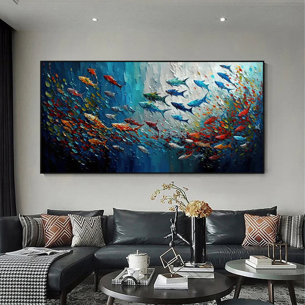 Colorful Abstract Textured Animal Canvas Art #DW029