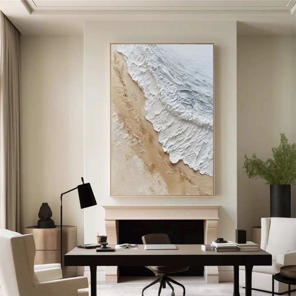 Abstract Ocean And Sky Textured Canvas Art #OC058