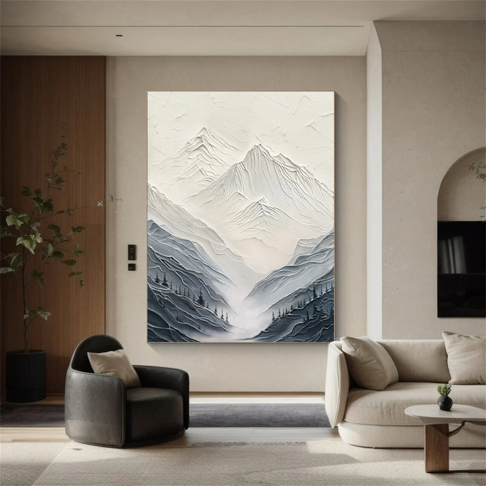 Abstract Mountain Textured Canvas Art #BT018