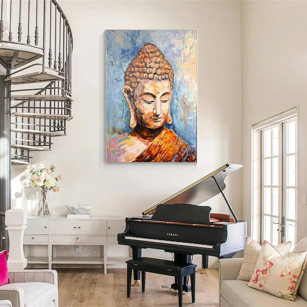 Abstract Buddha Portrait Textured Wall Art # LA006