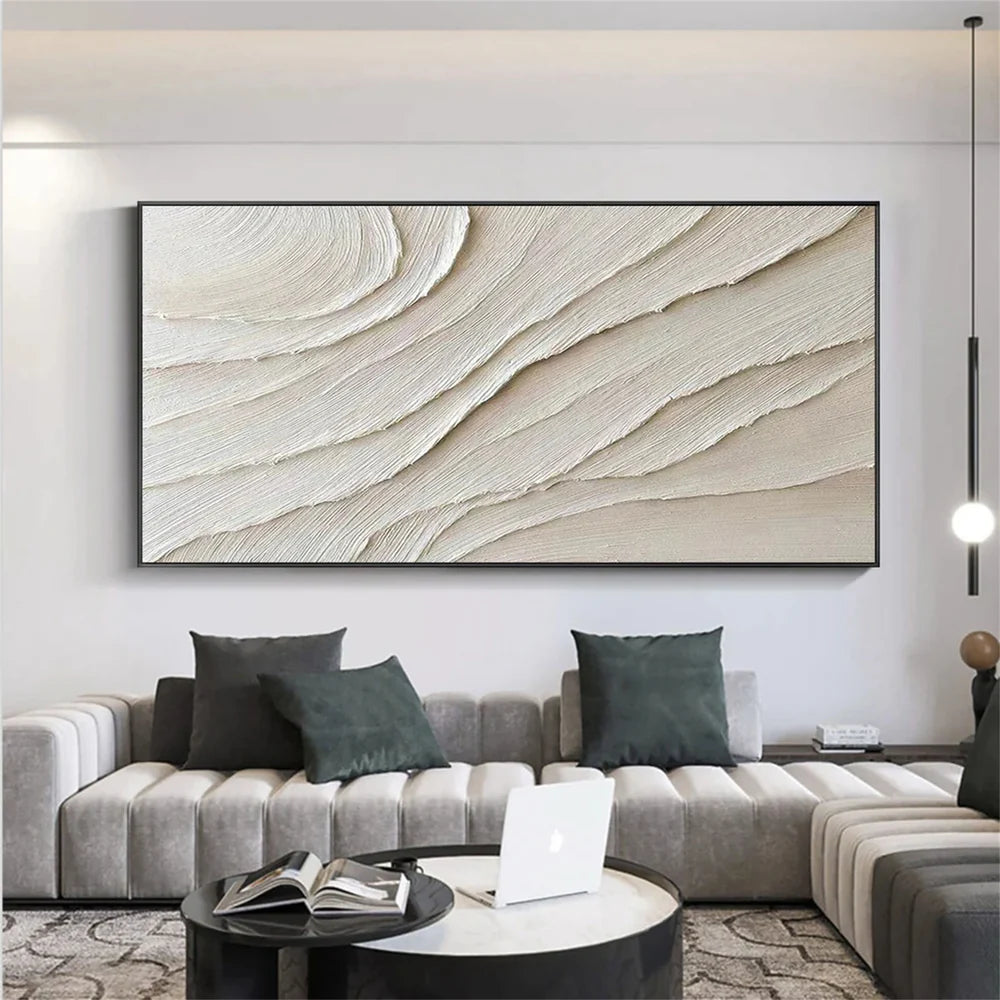 Beige Minimalist Textured Canvas Art #WM008