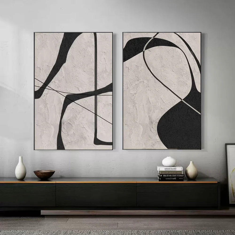 Beige & Black Wabi Sabi Wall Art Set of 2 #VS001
