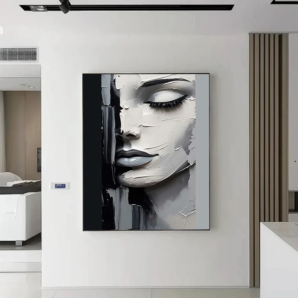 Abstract Portrait Textured Wall Art # LA027