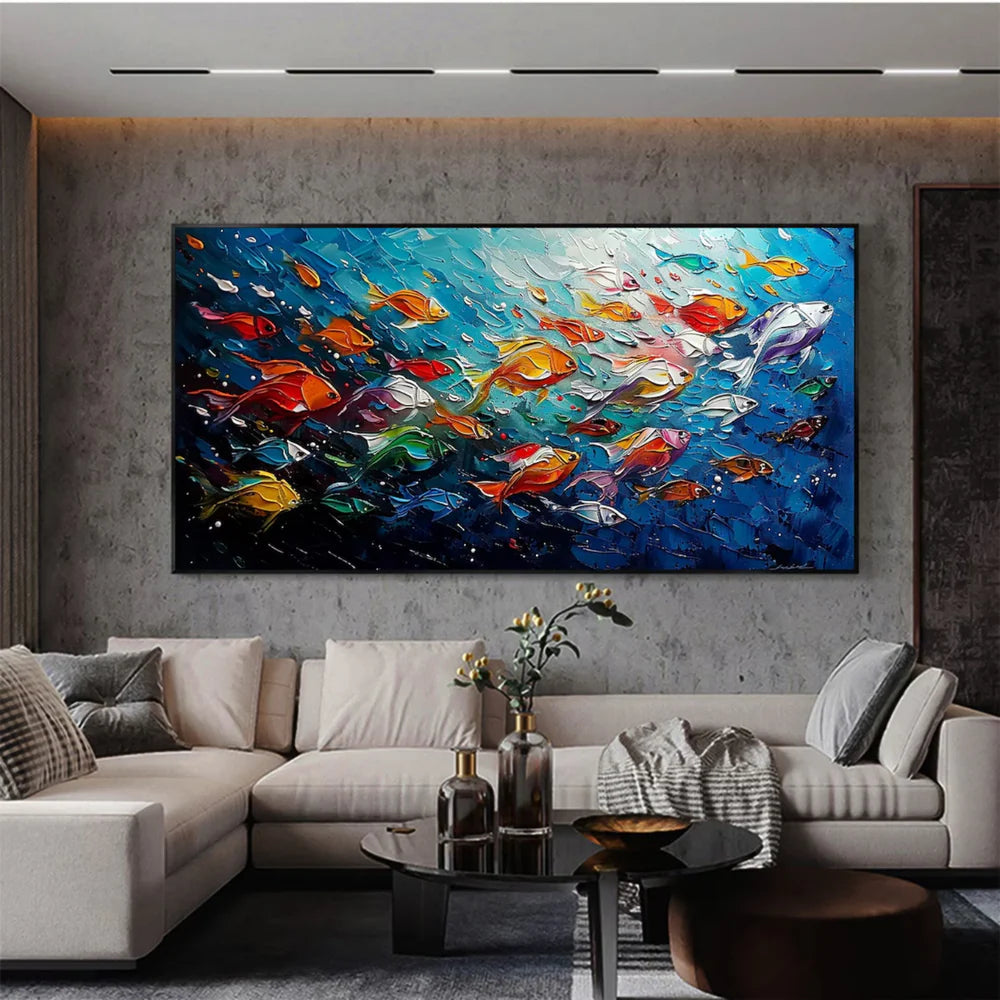 Colorful Abstract Textured Animal Canvas Art #DW024