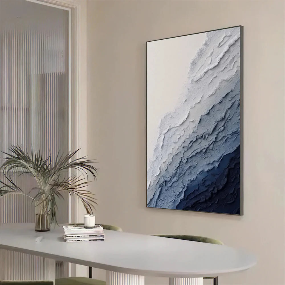 Minimalist Ocean And Sky Textured Canvas Art #OC035