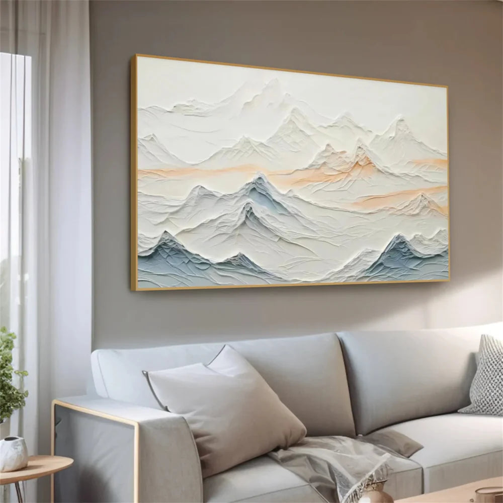 Minimalist Mountain Textured Canvas Art #BT029