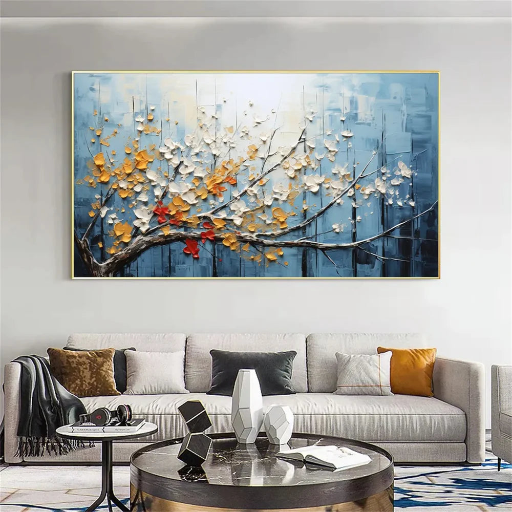 Abstract Flower And Tree Textured Canvas Art #MF027