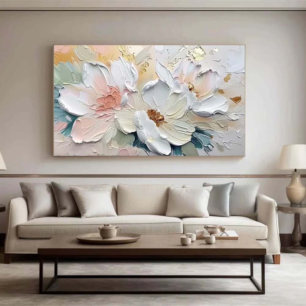 Colorful Abstract Flower And Tree Textured Canvas Art #MF050