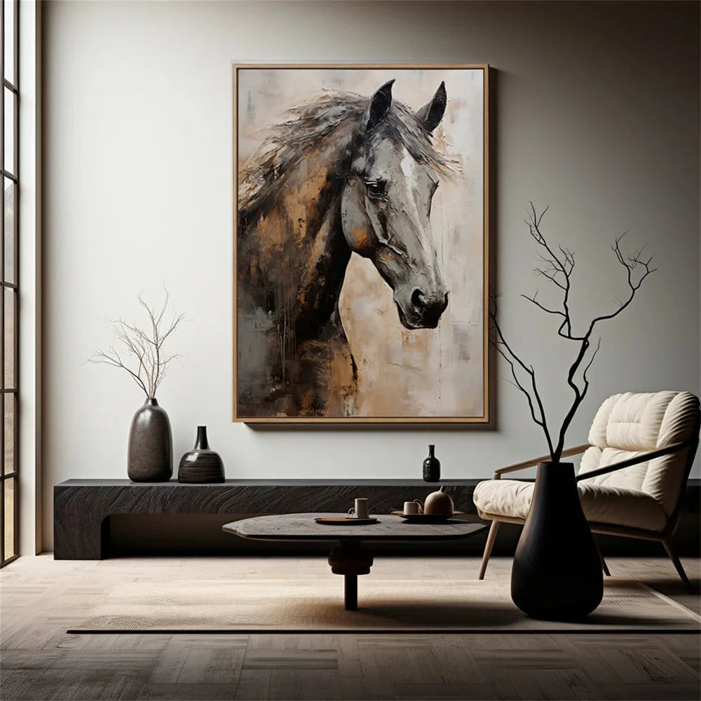 Abstract Animal Horse Canvas Art #DW003