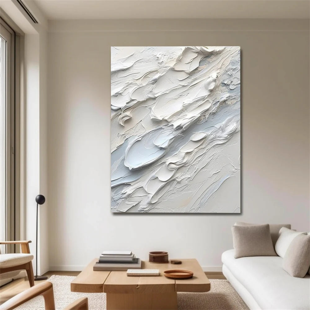 White Minimalist Textured Wall Art #WM049