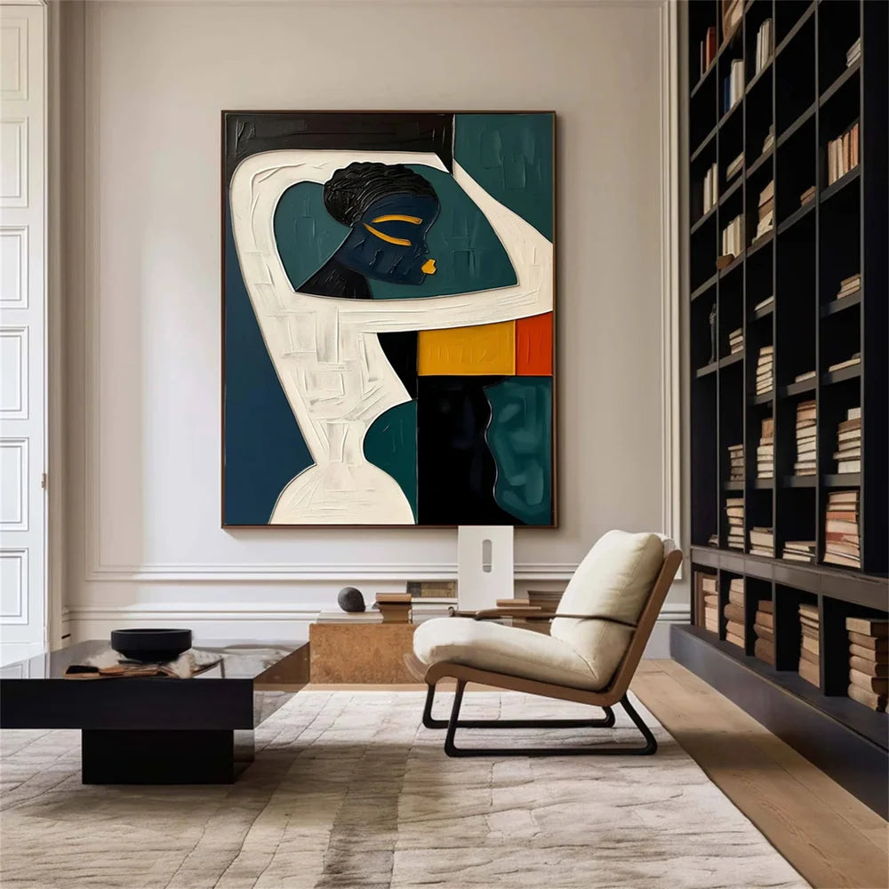 Abstract Portrait Textured Wall Art # LA001