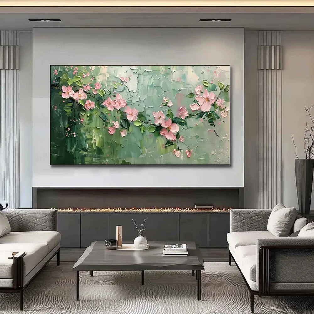 Abstract Flower And Tree Textured Canvas Art #MF033