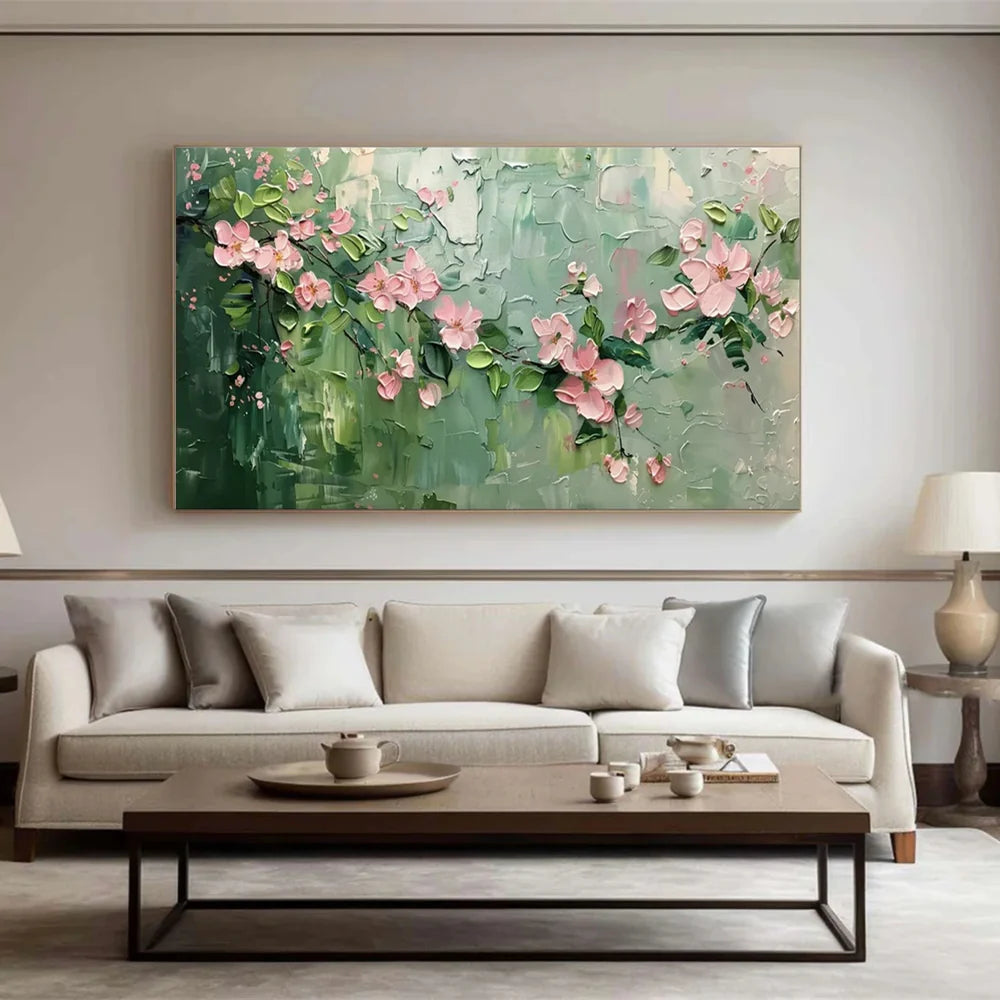 Abstract Flower And Tree Textured Canvas Art #MF033