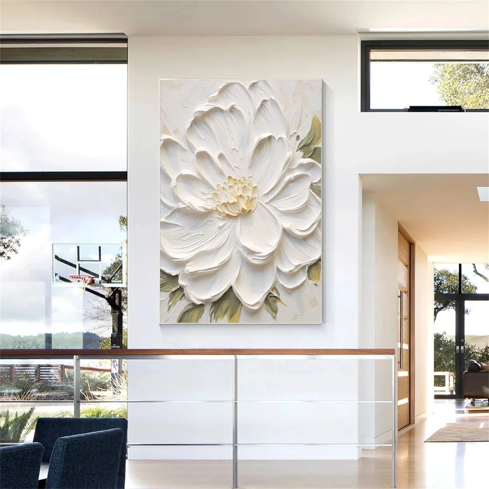 Minimalist Flower And Tree Textured Canvas Art #MF025