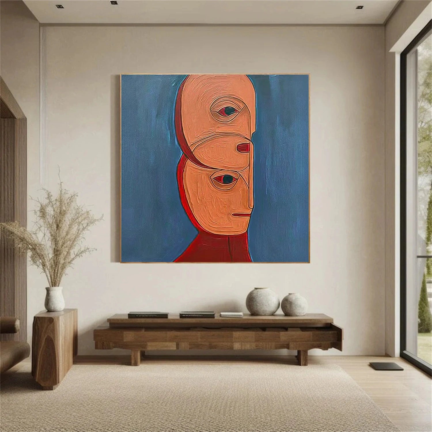 Abstract Portrait Textured Wall Art # LA055