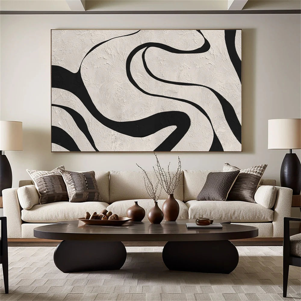 Beige & Black Wabi Sabi Wall Art #VS003