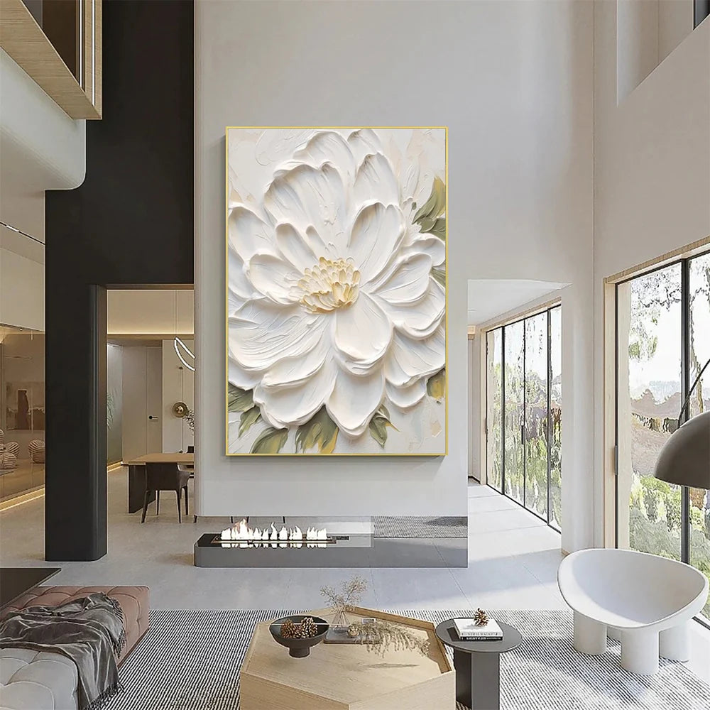Minimalist Flower And Tree Textured Canvas Art #MF025