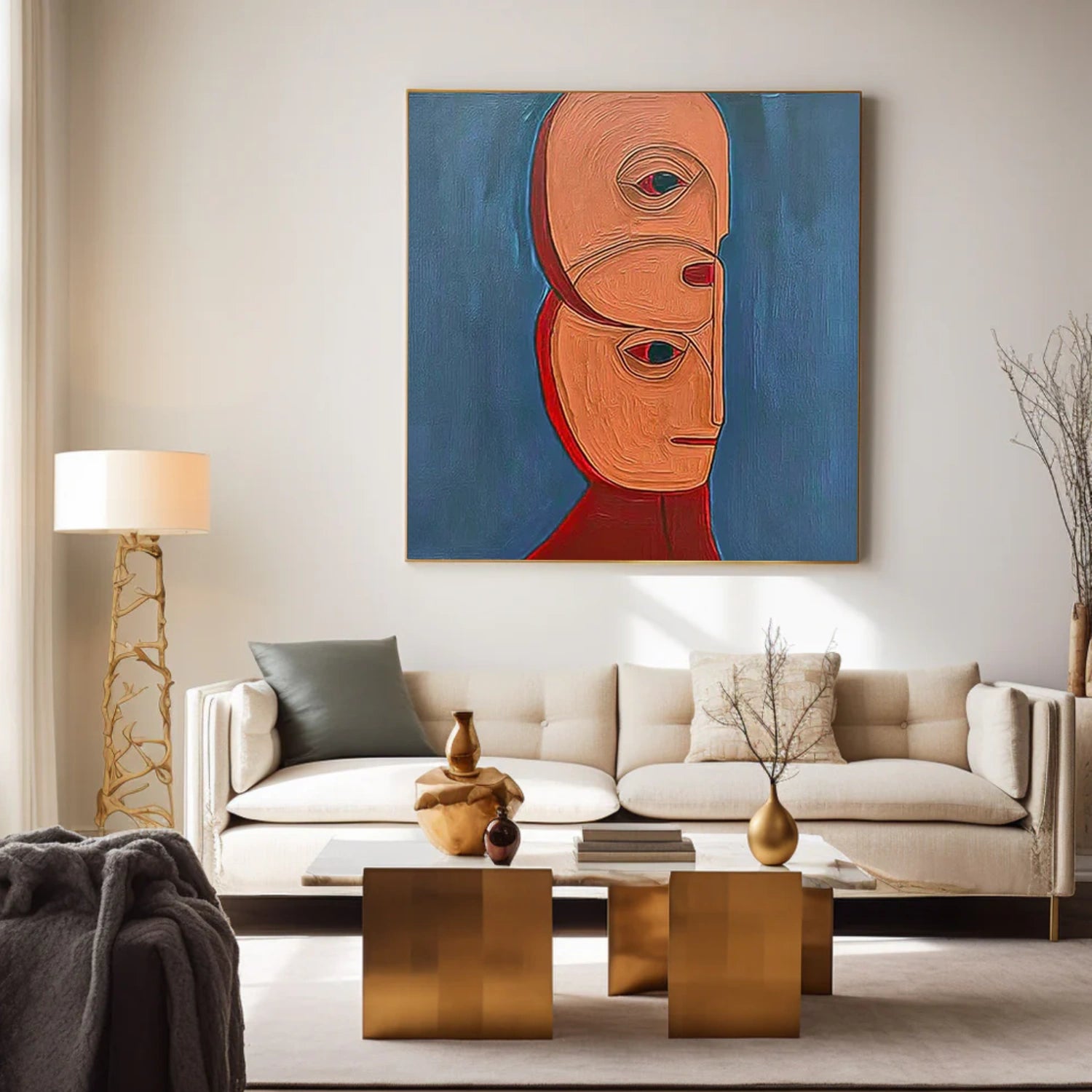 Abstract PortraitΒ Textured Wall Art # LA055