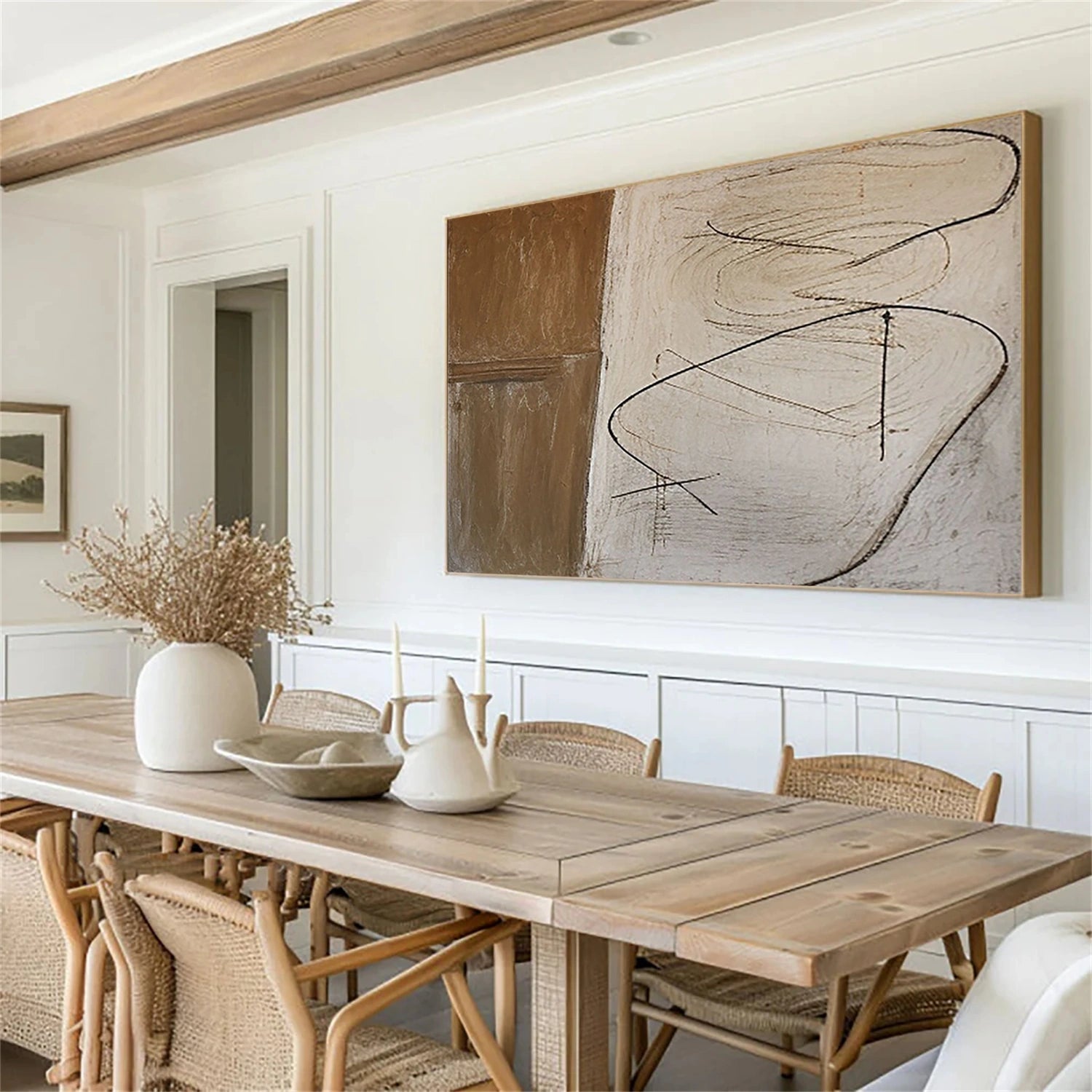 Beige and Brown Wabi Sabi Wall Art #VS129