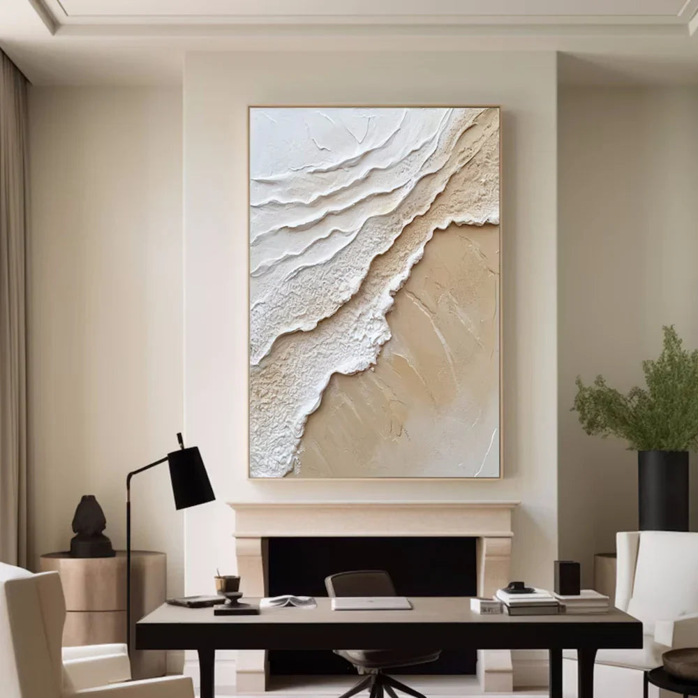 Minimalist Ocean And Sky Textured Canvas Art #OC006