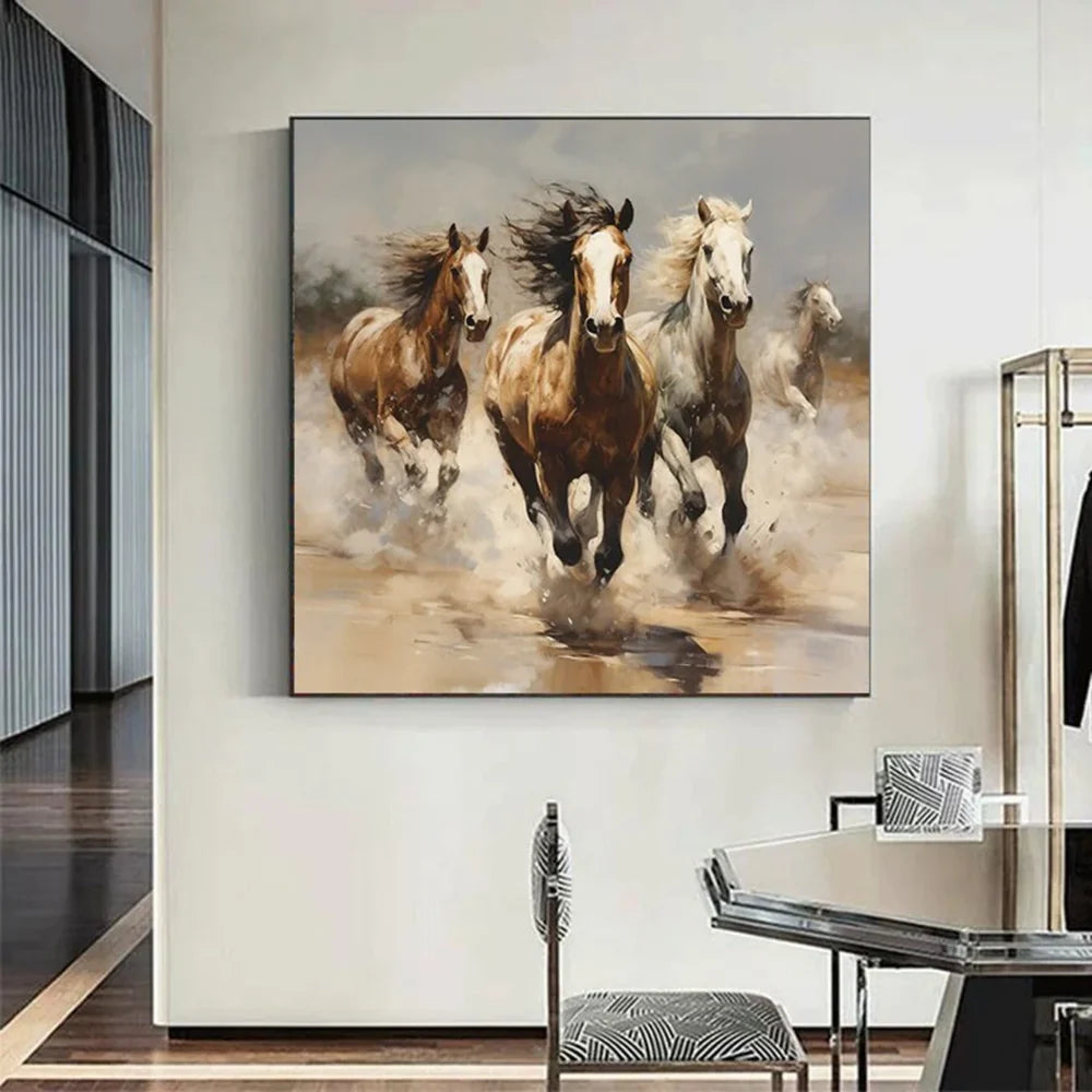 Abstract Animal Horse Canvas Art #DW058