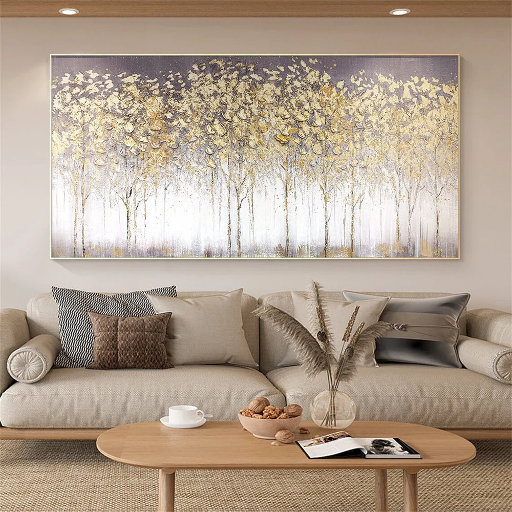 Abstract Flower And Tree Textured Canvas Art #MF031