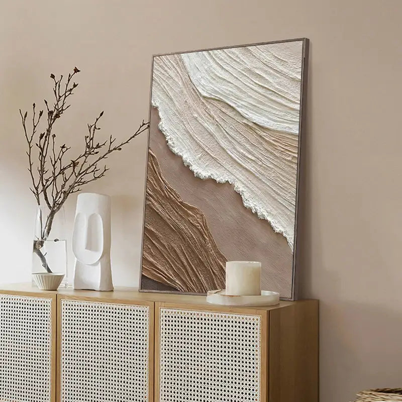 Minimalist Ocean And Sky Textured Canvas Art #OC025