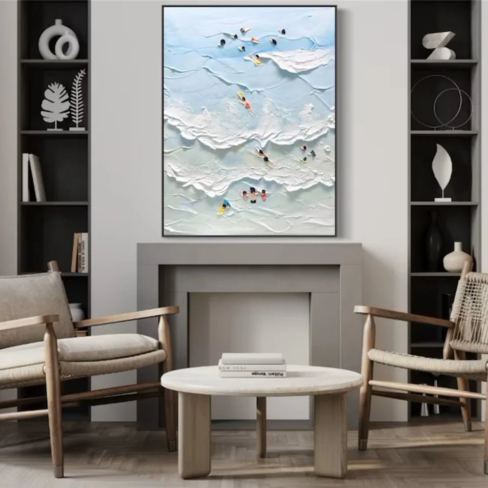 Swimming Sport Textured Canvas Painting #PB014