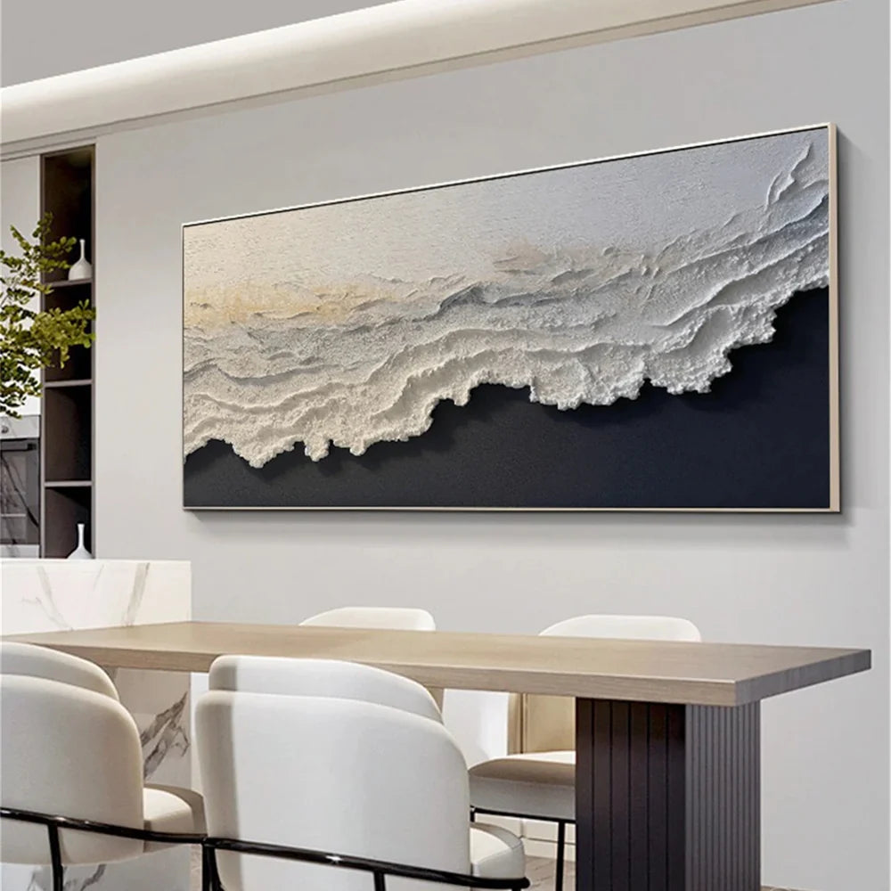 Minimalist Ocean And Sky Textured Canvas Art # OC016