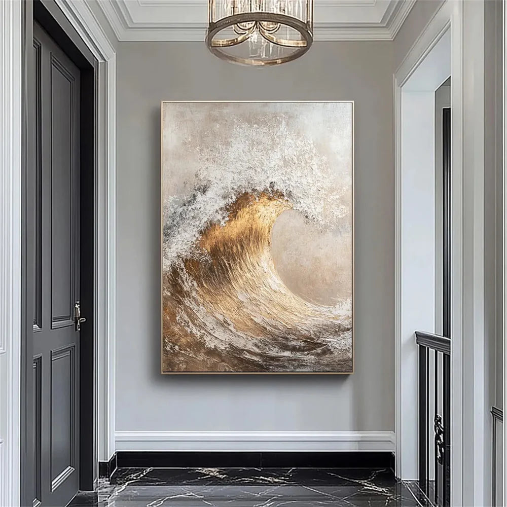 Abstract Ocean And Sky Textured Canvas Art #OC075