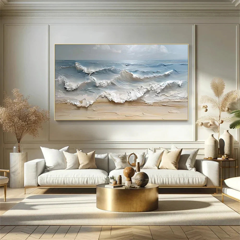 Abstract Ocean And Sky Textured Canvas Art # OC010