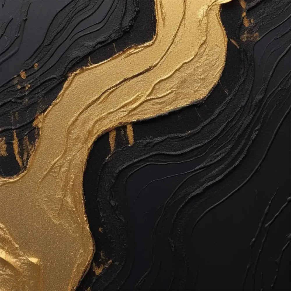 Black Minimalist Textured Canvas Art #WZ071