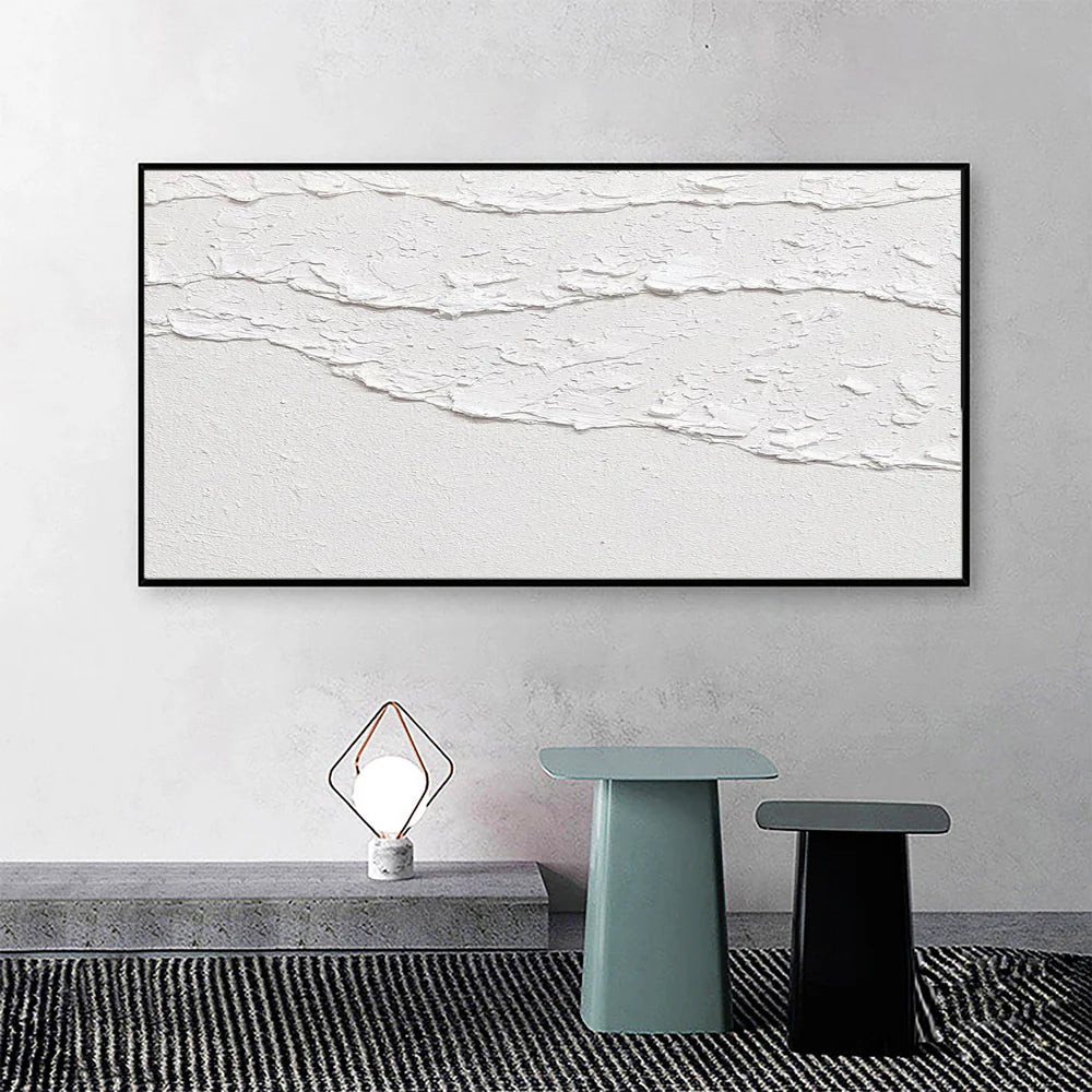 White Minimalist Textured Wall Art #WM003