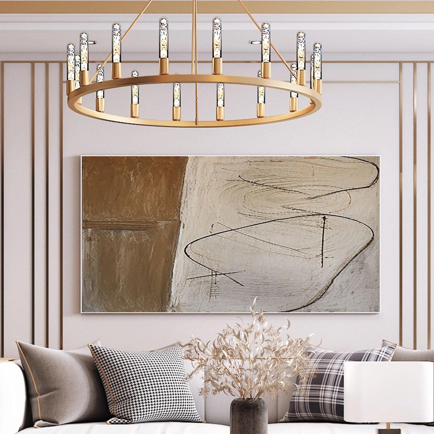 Beige and Brown Wabi Sabi Wall Art #VS129